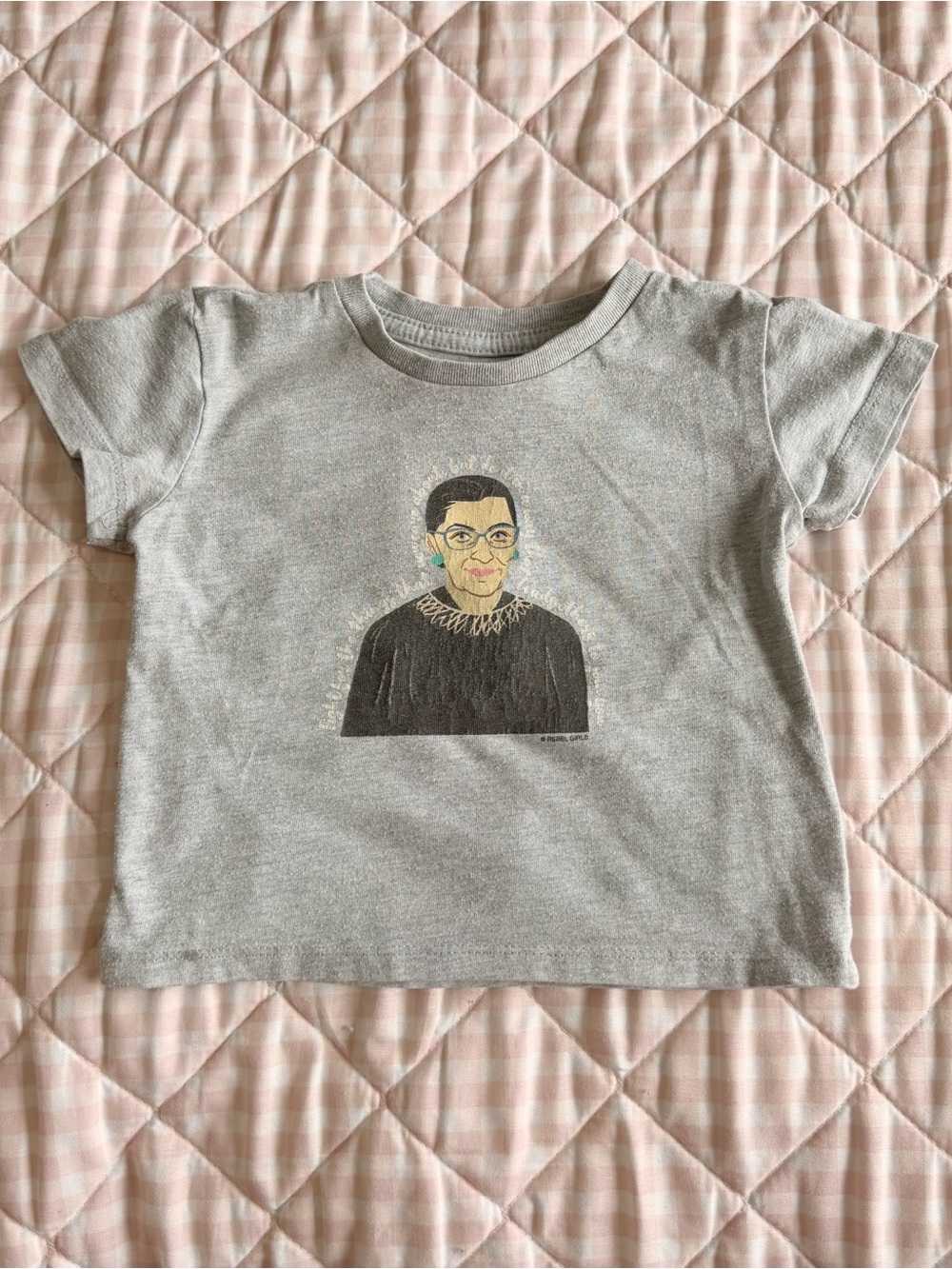 Rebel Girls Ruth Bader Ginsburg RBG Gray Kids Graphic T-Shirt